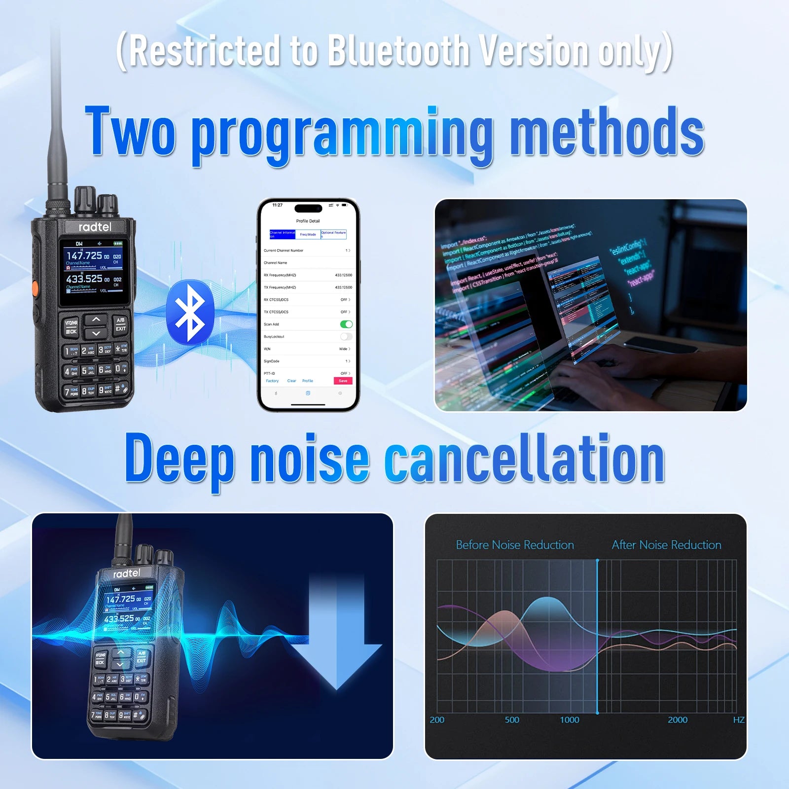 Radtel RT-900 Brown 8W Full band Ham Radio Walkie Talkie 512CH Air Band Two Way Radio Station Aviation NOAA  Marine River PTT
