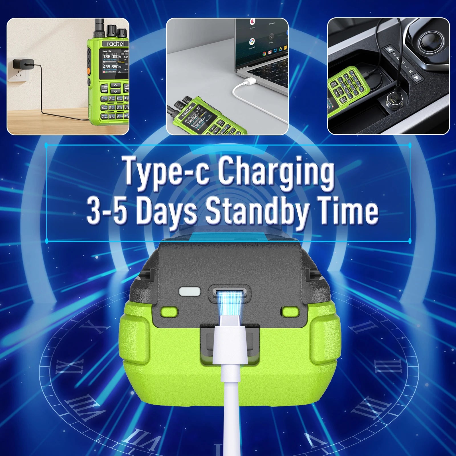 Radtel RT-900 Green  8W Full band Ham Radio Walkie Talkie 512CH Air Band Two Way Radio Station Aviation NOAA  Marine River PTT